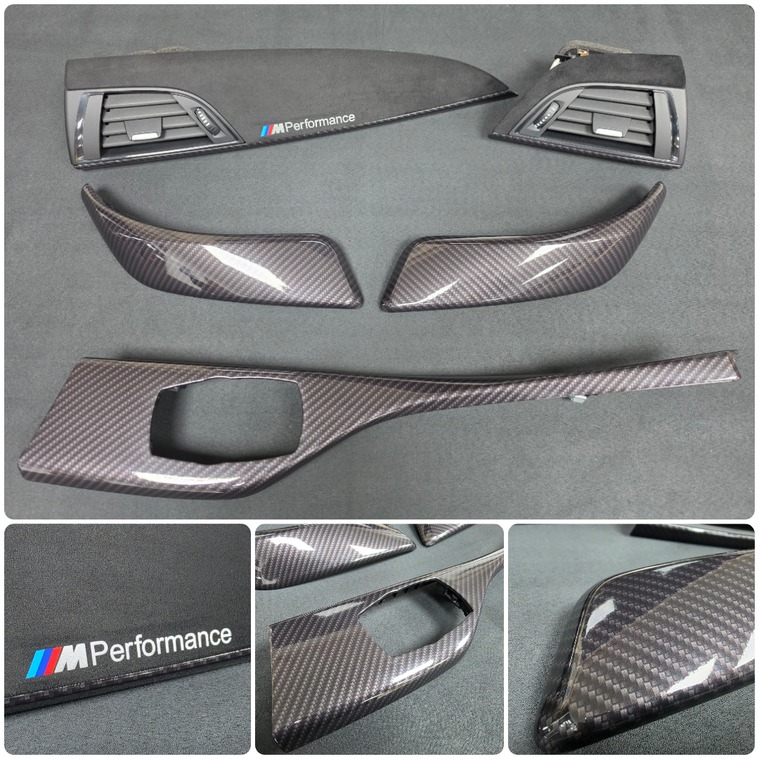 BMW F21 F22 INTERIOR TRIM SET - PERFORMANCE STYLE / HIGH GLOSS CARBON / ALCANTARA (NEW)